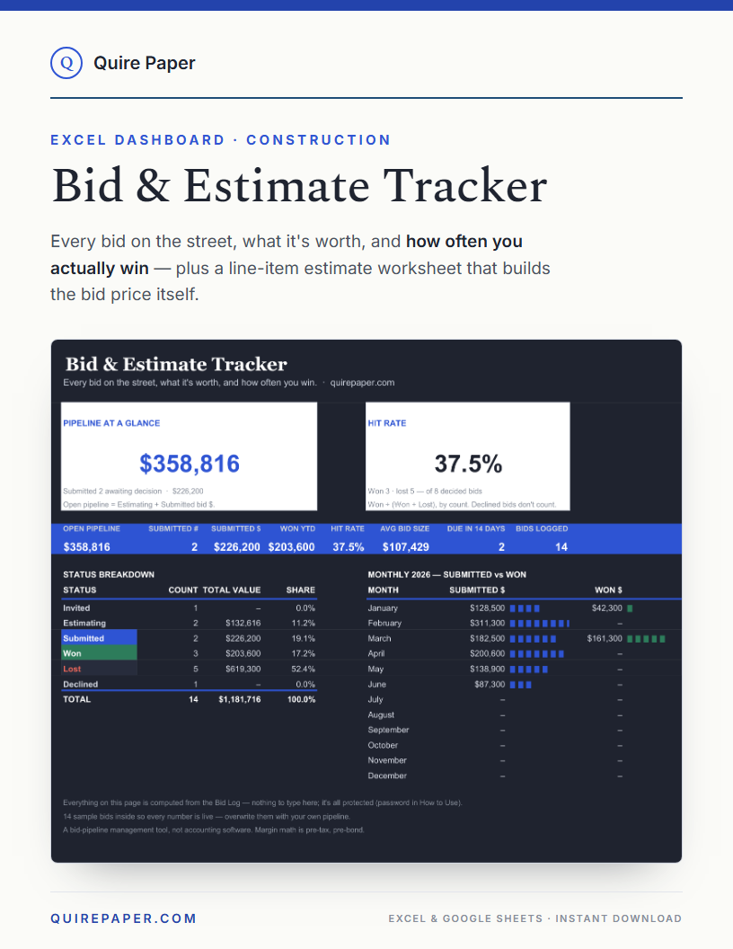 Bid & Estimate Tracker cover