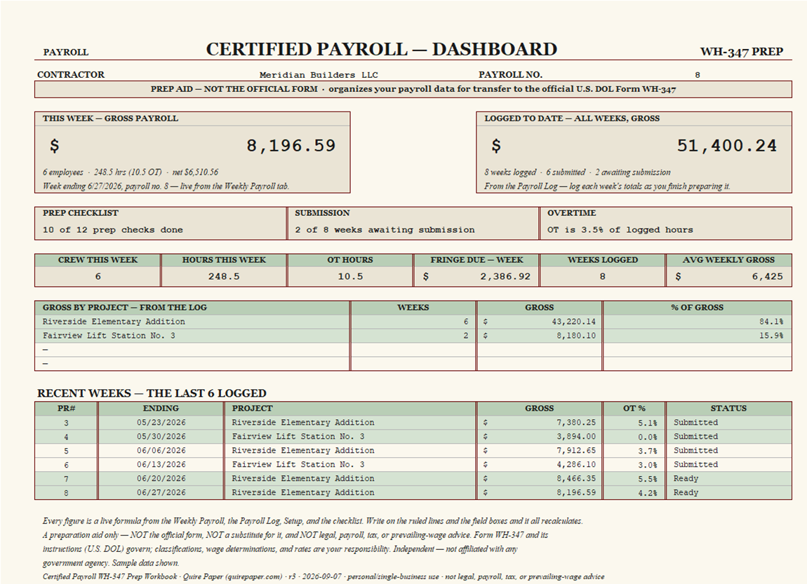 Certified Payroll WH-347 Prep Workbook — the file