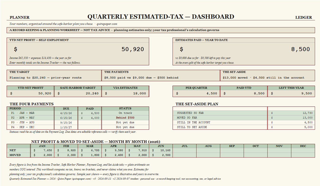 Quarterly Estimated-Tax Planner — 2026 — the file