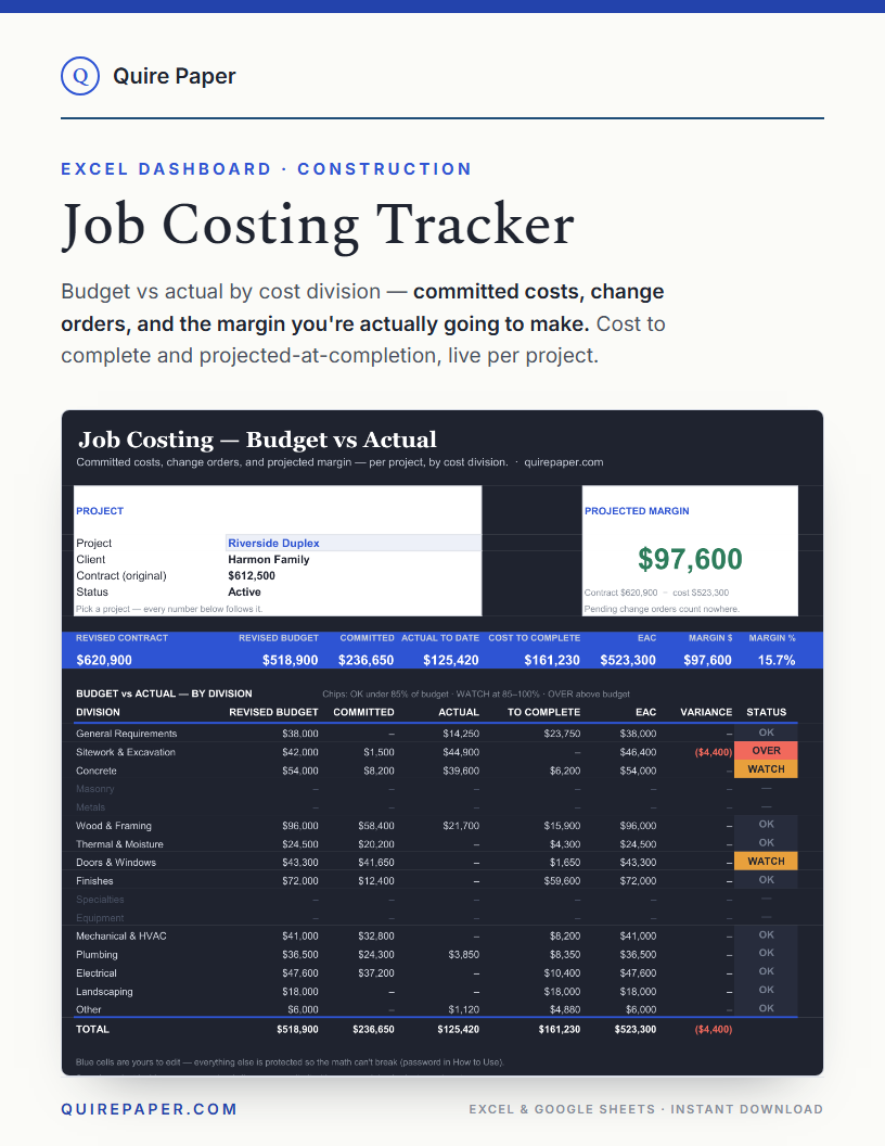 Job Costing Tracker cover