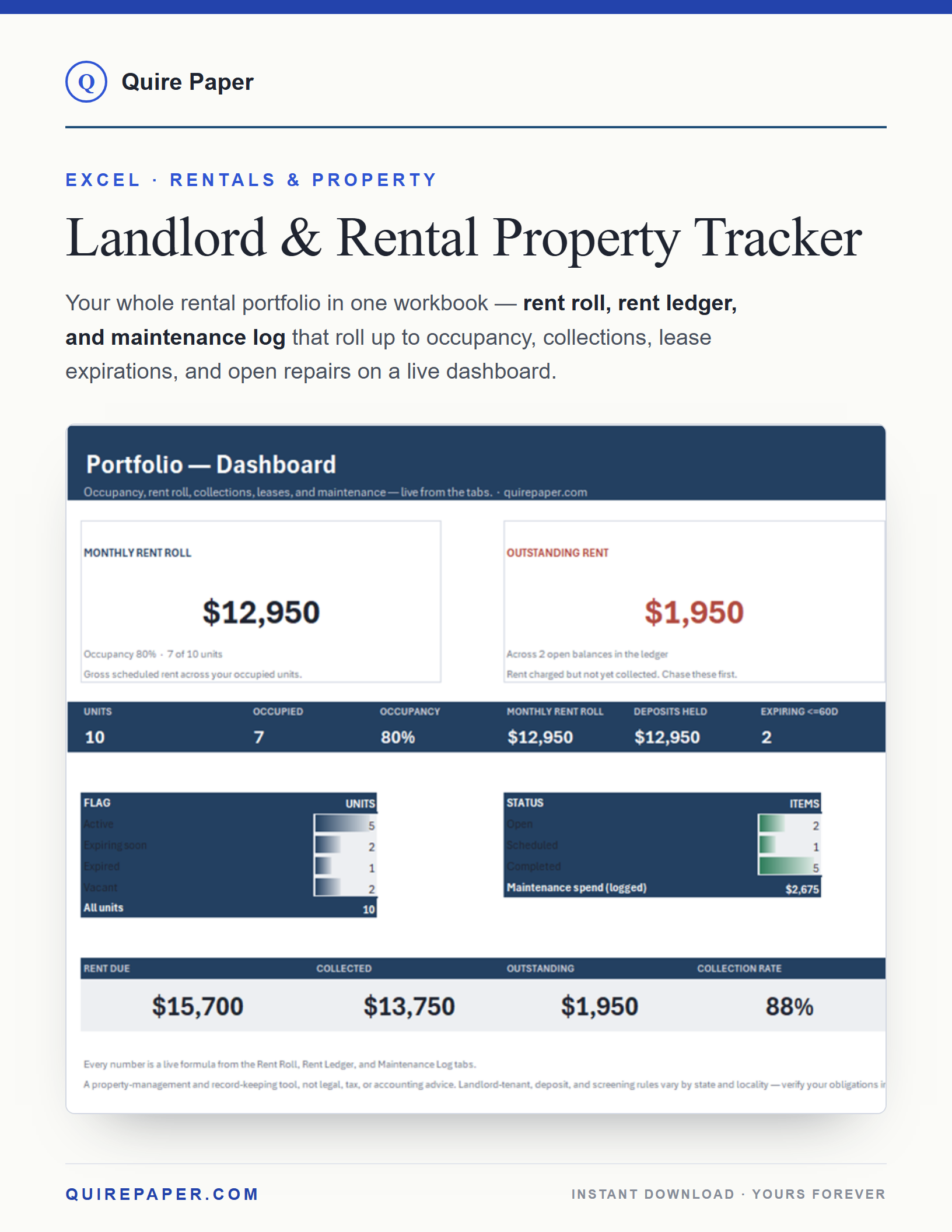 Landlord / Rental Property Management Tracker cover