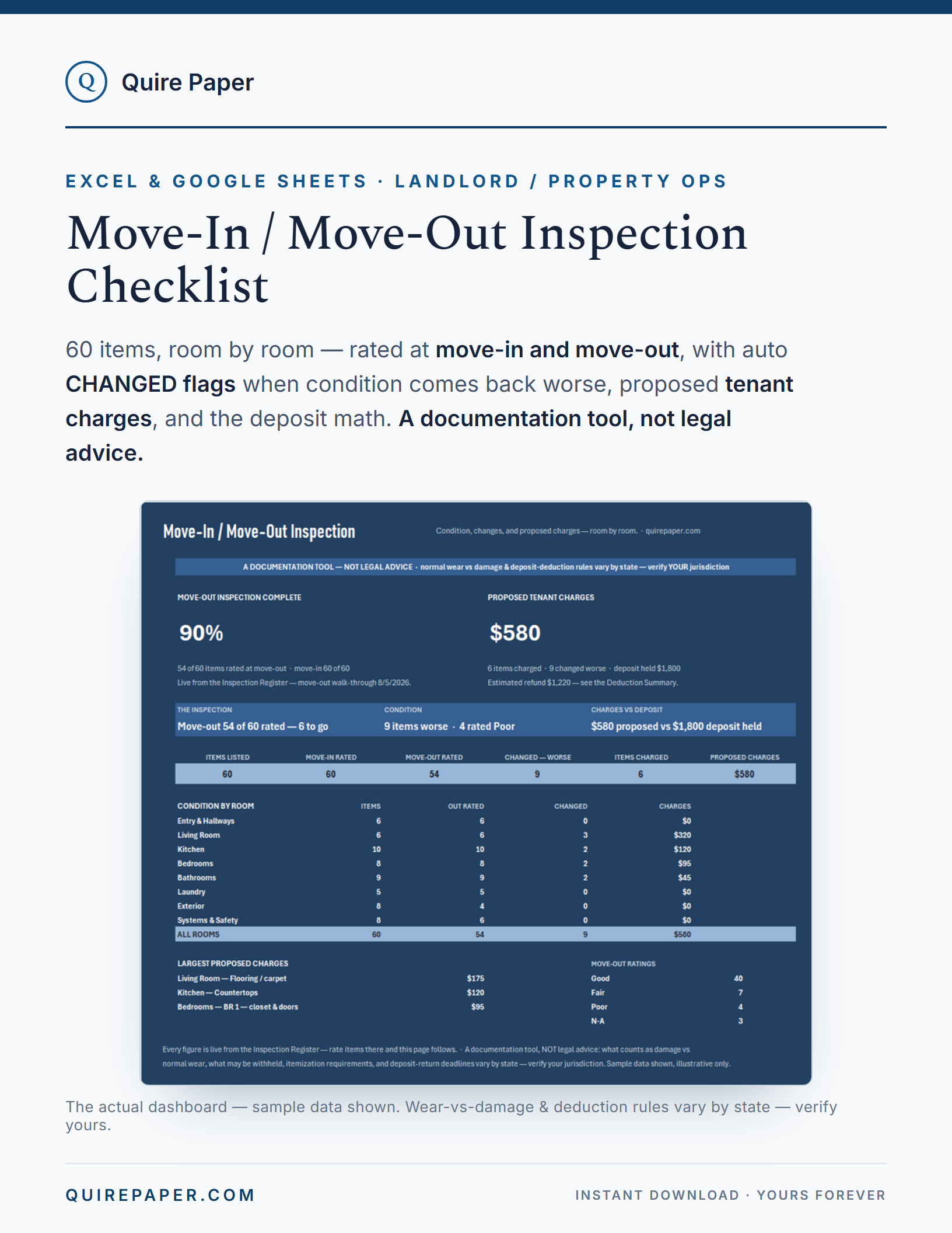 Move-In / Move-Out Inspection Checklist cover