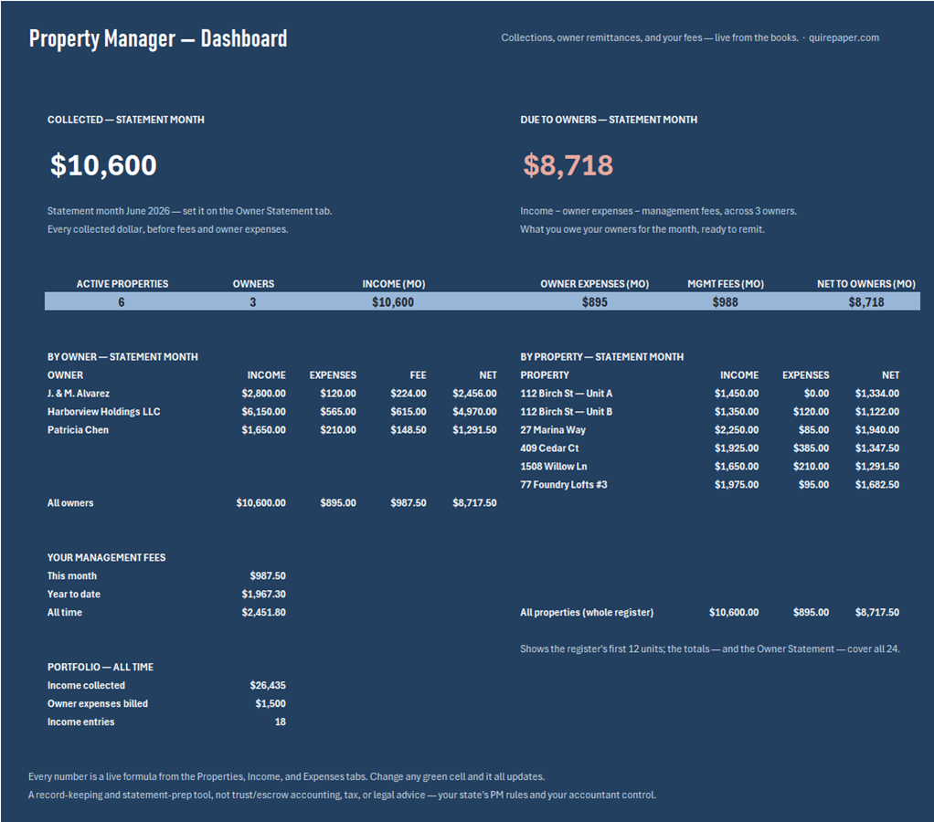 Property Manager Workbook — Owner Statements + Multi-Property Books — the actual workbook, full size