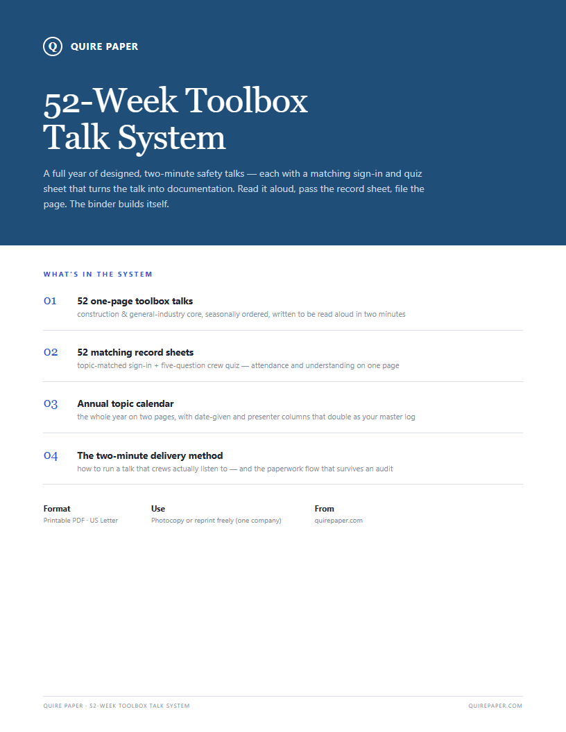 52-Week Toolbox Talk System cover